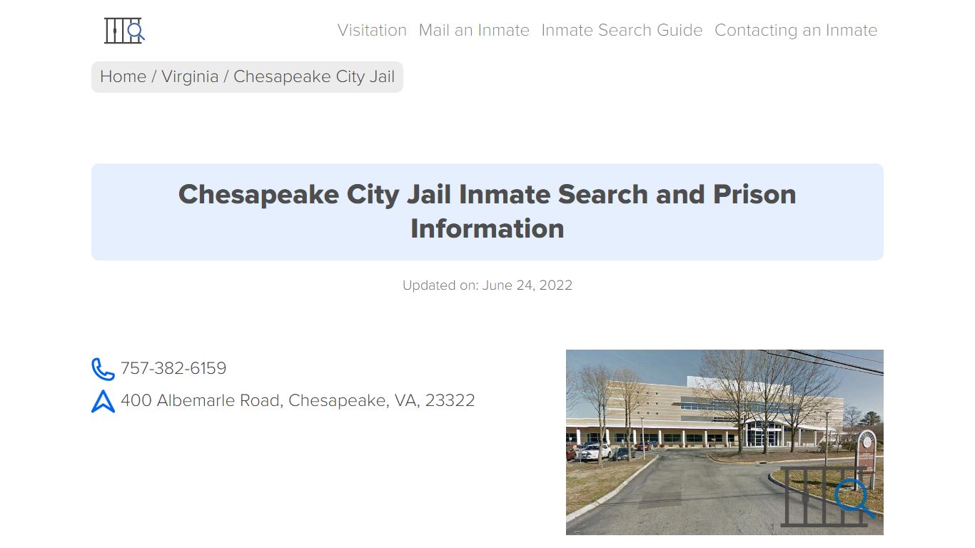 Chesapeake City Jail Inmate Search and Prison Information